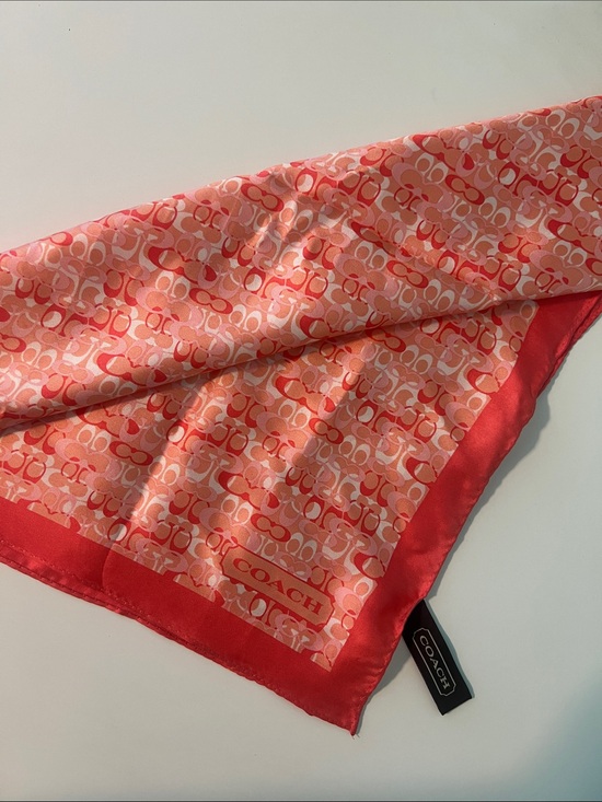 Coach Accessories - Vintage Coach Pink Signature Silk Scarf